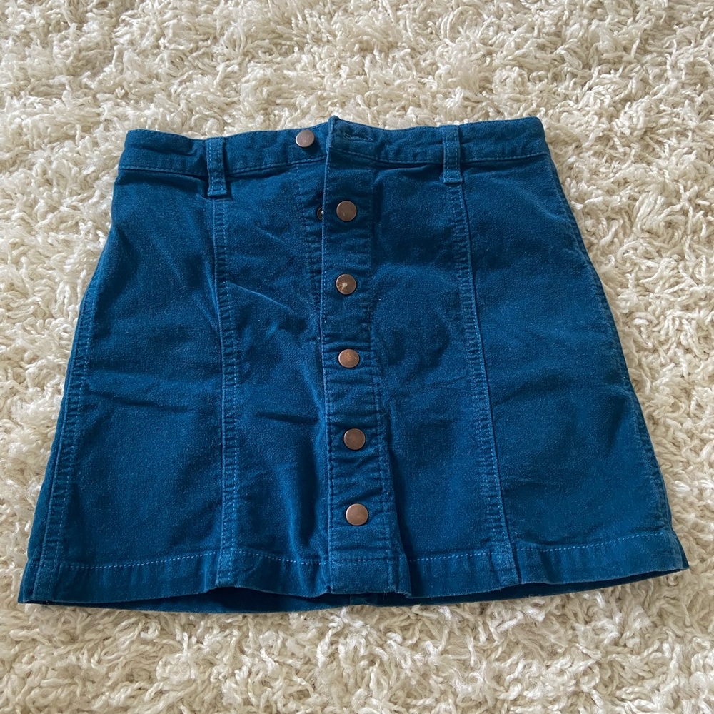 -Blue Skirt -Velvet  -Size 7/8 Kids  -Xhilaration